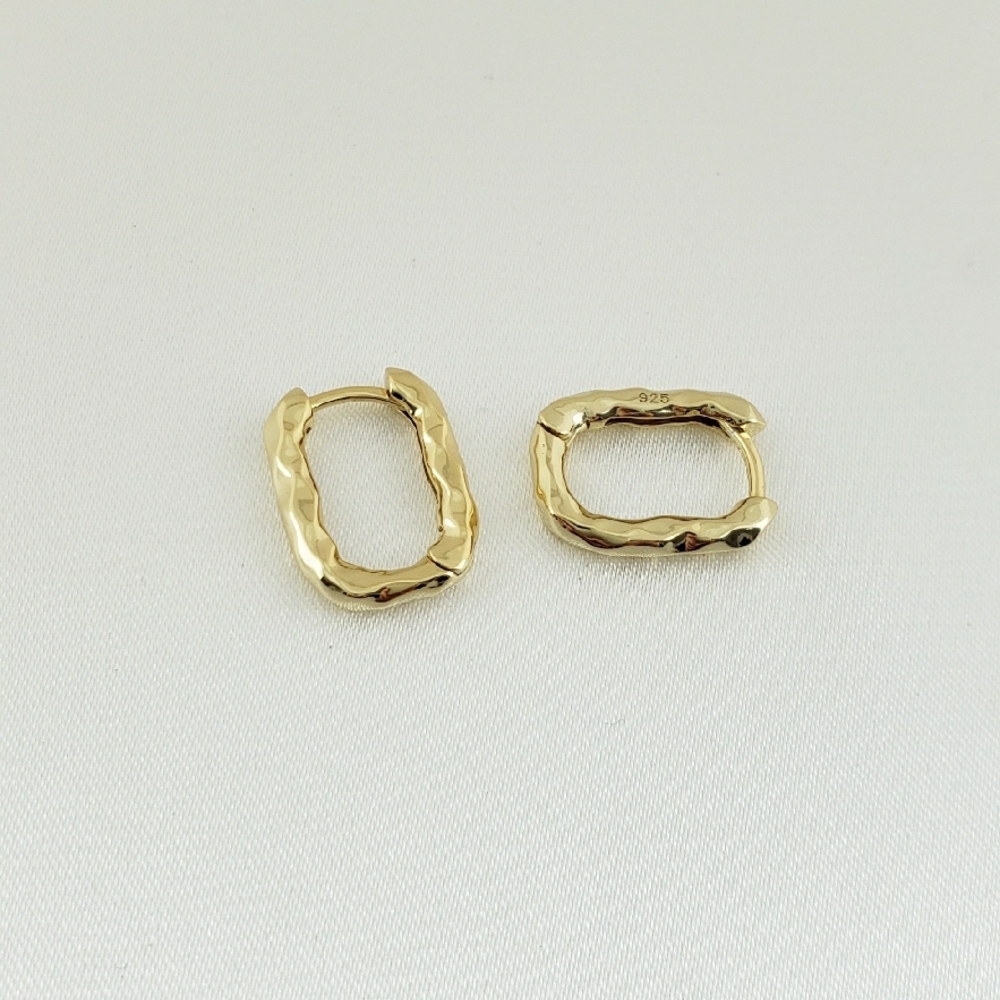 14K Gold Square Hoop Earrings